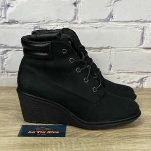 Timberland Amston 6 Inch Black Wedge Boots